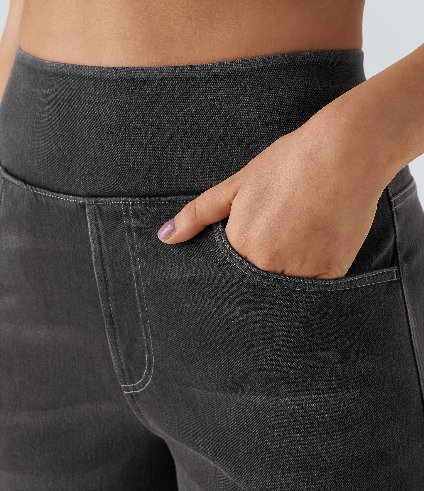 🔥™ High Waisted Pockets Baggy Wide Leg Washed Casual Jeans