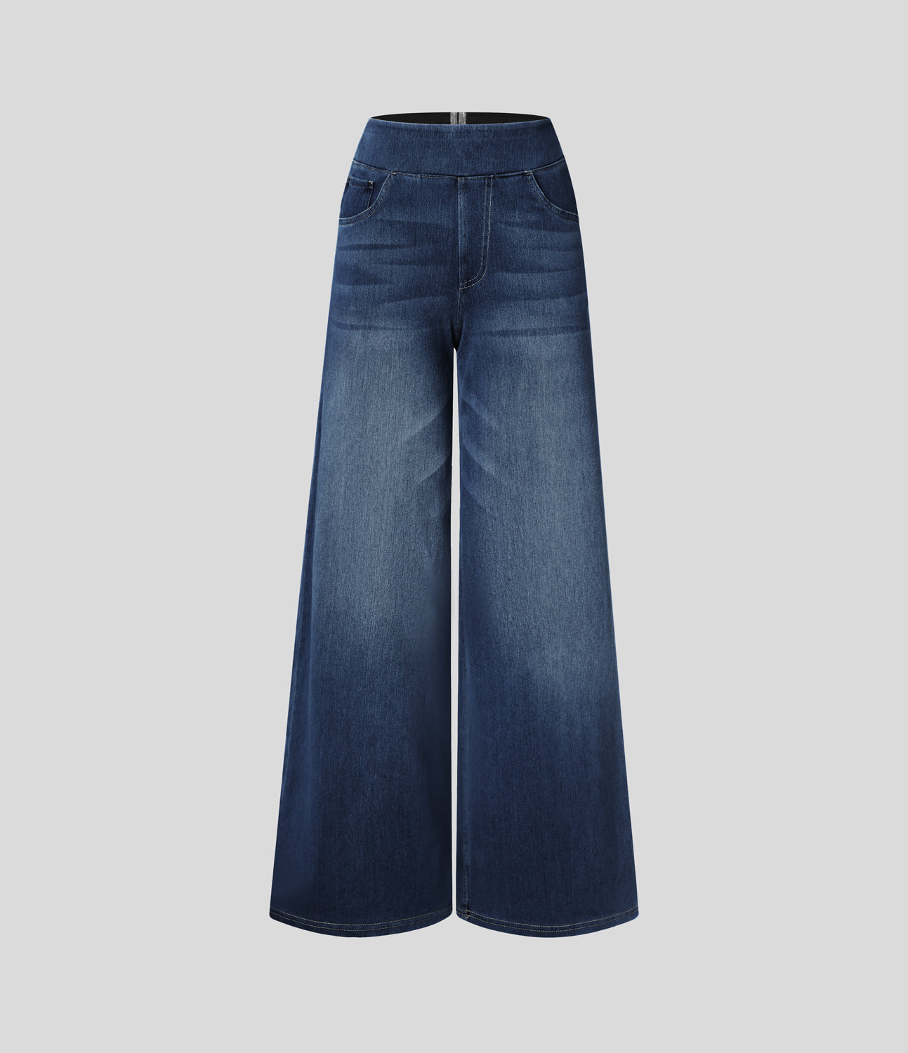🔥™ High Waisted Pockets Baggy Wide Leg Washed Casual Jeans