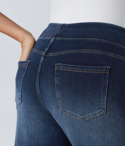 🔥™ High Waisted Pockets Baggy Wide Leg Washed Casual Jeans