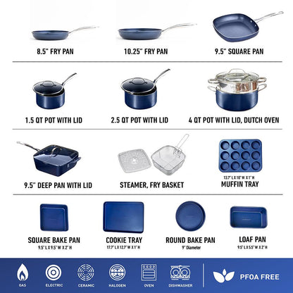 Galebriel 20pc Kitchen In A Box - Cook, Bake, Steam, Fry - Complete Set